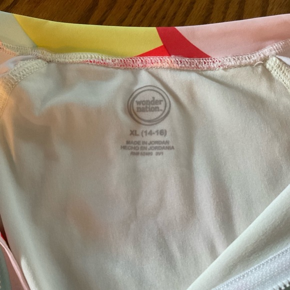 Wonder Nation Girls Surf Zip Geo Print, One Piece Swimwear, Girl’s Sz XL (14-16) - Picture 4 of 7